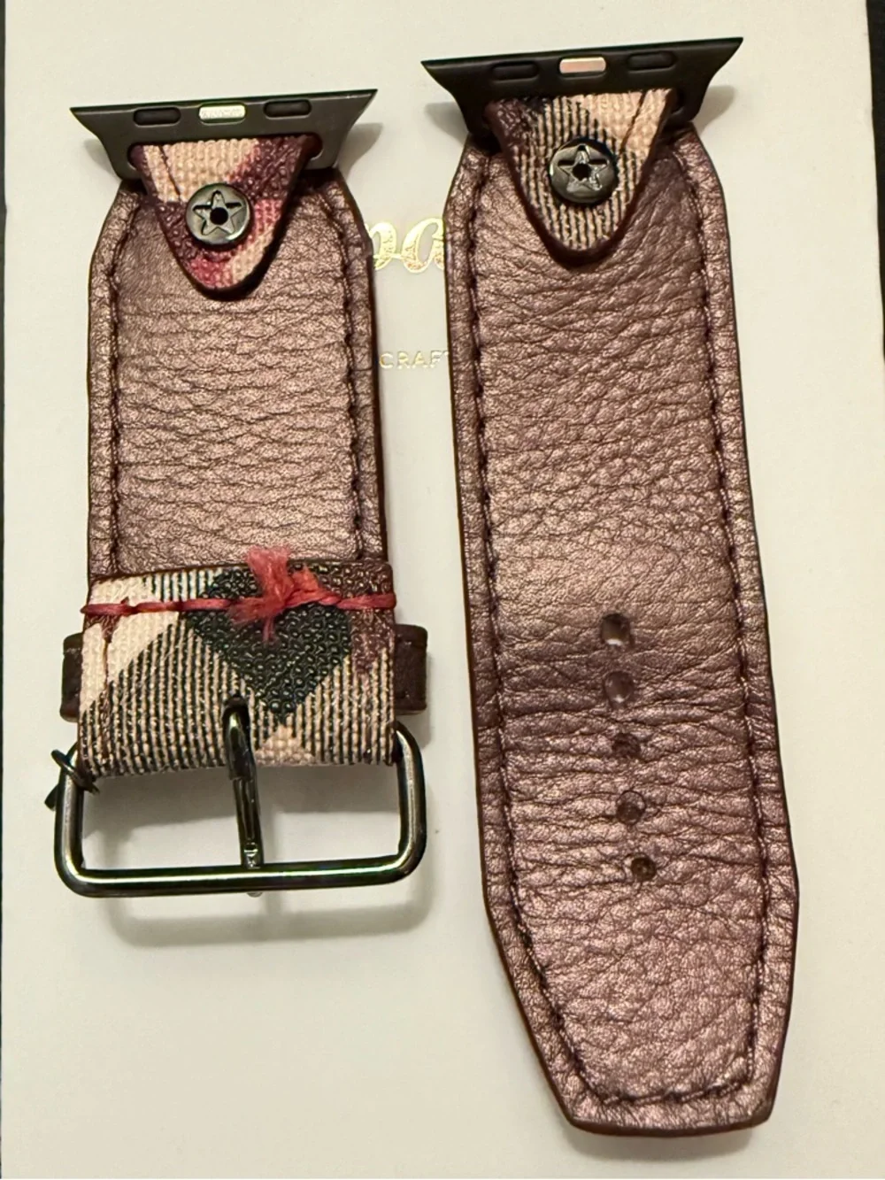 Spark*l Bands- Burberry Star Burgundy and Cream - Size 2 - Picture 3 of 4